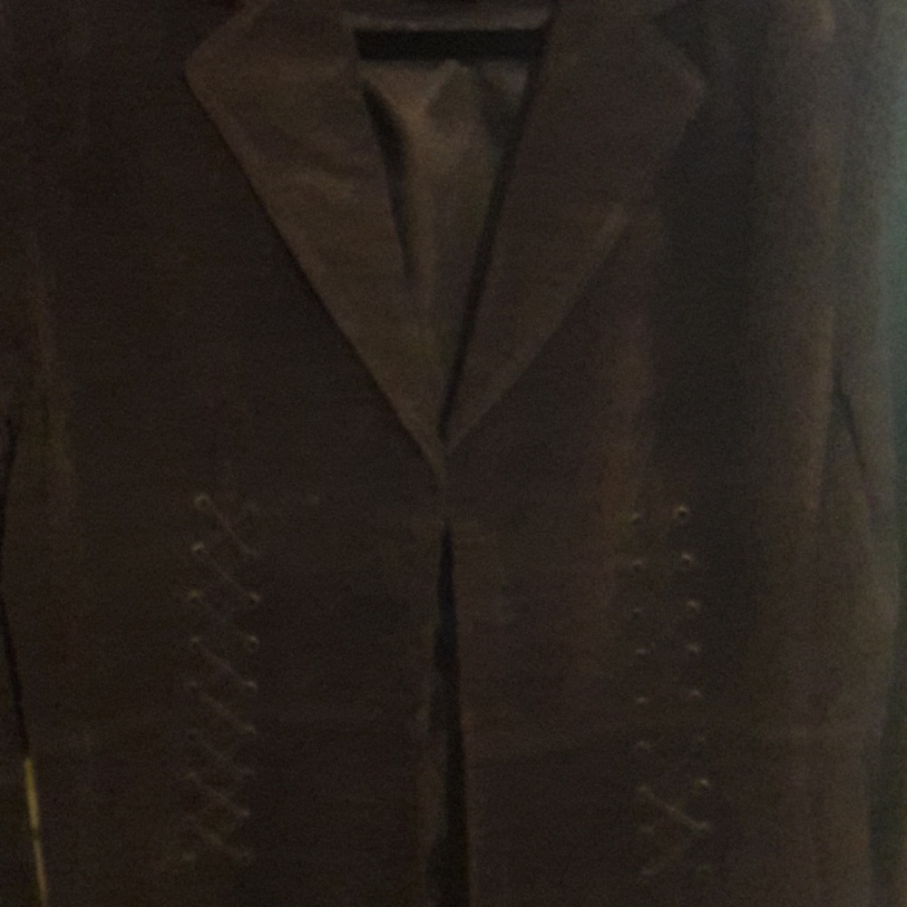 Brown suede jacket.
